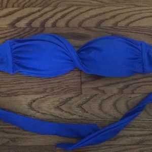 Royal blue strapless bikini top